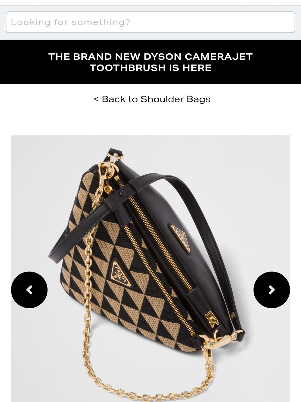 Prada Black and Beige Triangle Shoulder Bag - Picture 7 of 11